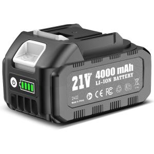 Seesii 21V 4000mAh Original Rechargeable Battery, Compatible with All Tools, Impact Wrench, Mini Chainsaw, Pole Saw, Pruning Shears, Long-Lasting Battery Life, Safe and Fast Charging