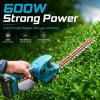 Seesii 20V Cordless Hedge Trimmer: 2-in-1 Electric Shrub Trimmer and Grass Shears with 12″ and 6″ Dual-Action SK5 Blades, 2 x 2.0Ah Batteries, Rotating Handle, Power Hedge Clipper for Lawn and Garden