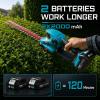 Seesii 20V Cordless Hedge Trimmer: 2-in-1 Electric Shrub Trimmer and Grass Shears with 12″ and 6″ Dual-Action SK5 Blades, 2 x 2.0Ah Batteries, Rotating Handle, Power Hedge Clipper for Lawn and Garden