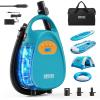 Seesii Electric Paddle Board Pump, Rechargeable 20PSI Cordless SUP Pump, Intelligent Dual Stage Fast Inflation & Deflation, Portable High Pressure Auto-Off Air Pump for Paddleboards, Boat, Kayaks