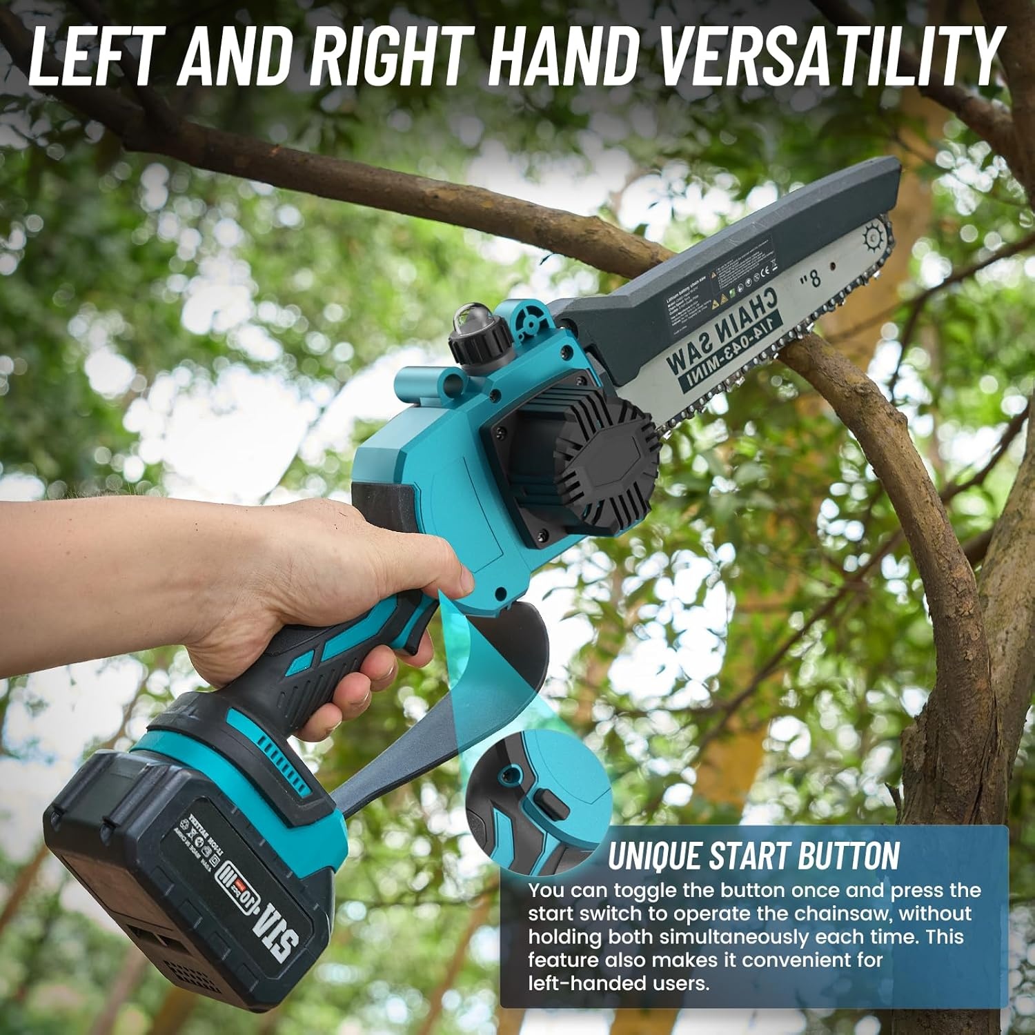 image:imageSeesii PS810 2IN1 Cordless Pole Saw amp Mini Chainsaw amp 3 Pack Chain Saw Chains