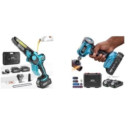 image:imageSEESII Flagship 8Inch Cordless Mini Chainsaw SEESII Cordless Right Angle Die Grinder Kit 14